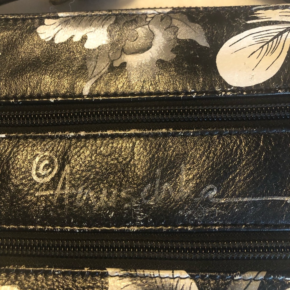 Anuschka Black & White Leopard Floral Crossbody Bag - Picture 2 of 4